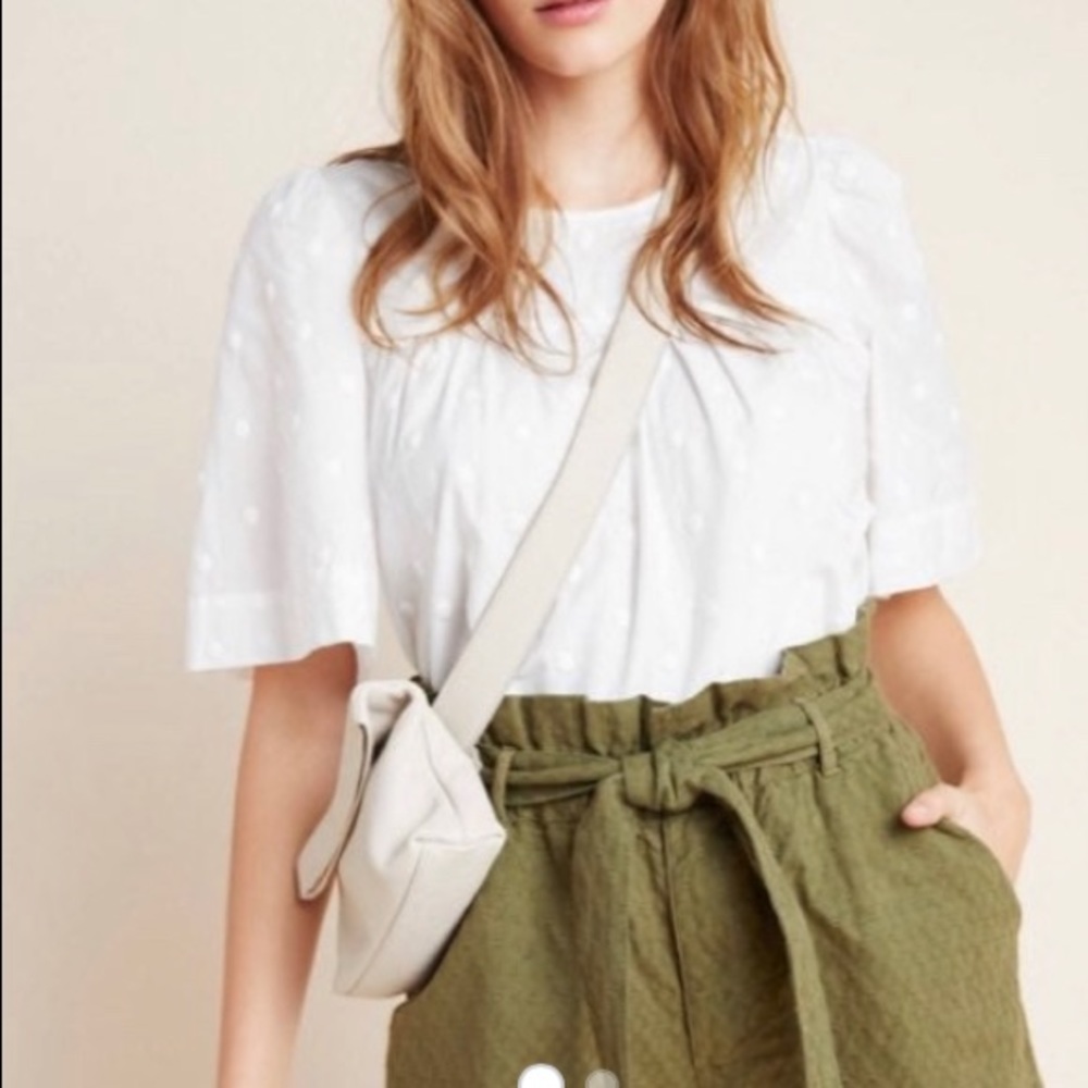 Anthropologie Rhys Textured Paper Bag Shorts
